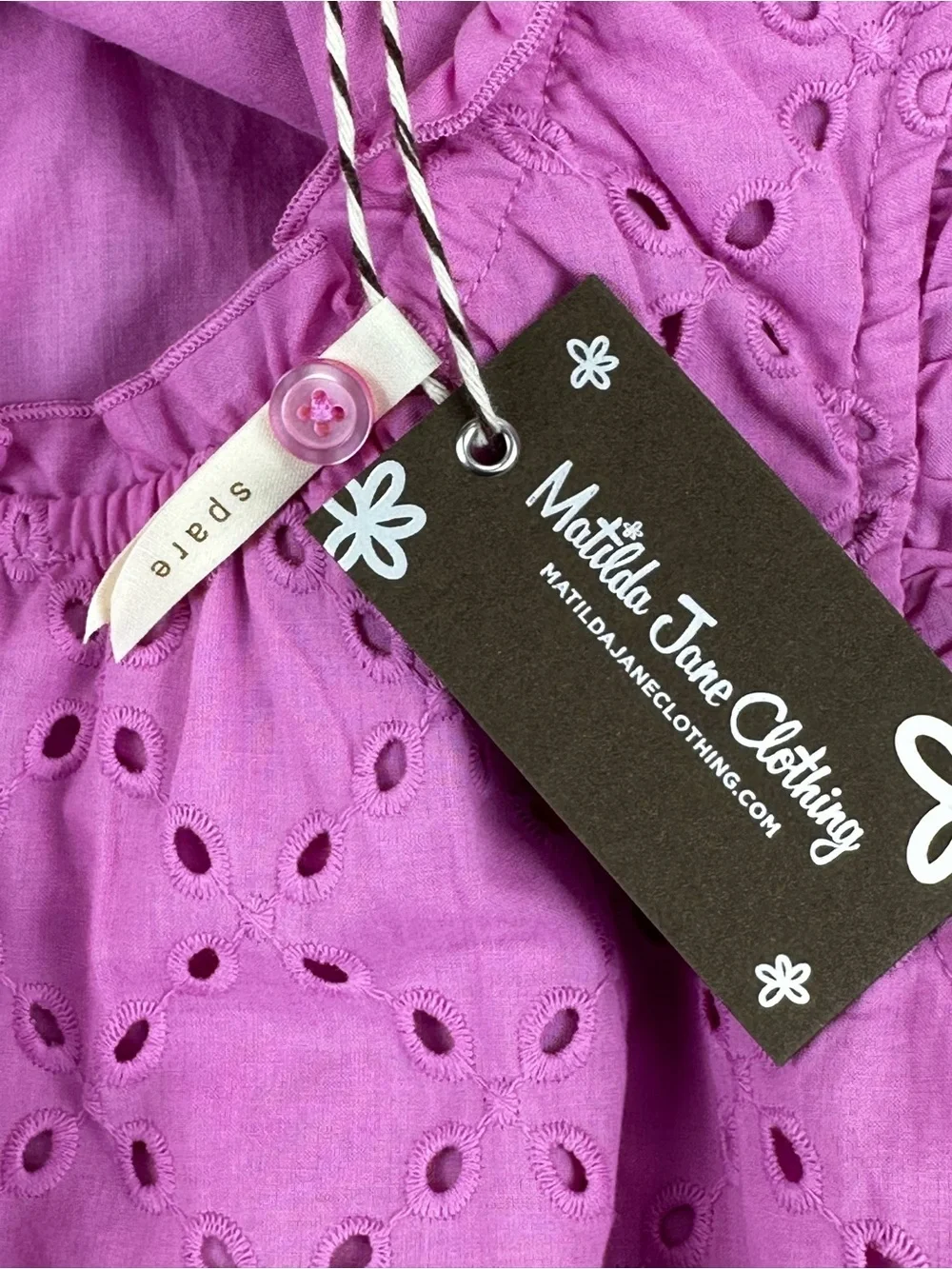 Matilda Jane Enchanted Garden Shift Into Spring Eyelet Dress Small NWT